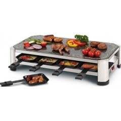 FRITEL SG 2180 Raclette - Elegant Rustfrit Stål i Krom/Sort - Perfekt til Hygge og Samvær!